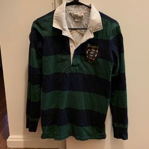 Rugby Ralph Lauren Navy Green Striped Long Sleeve